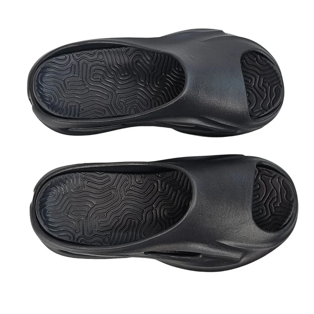 Pretty Little Things Womens US 7‎ Black Cut Out Rubber Ribbed Sole Slide Shoes